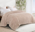 Sengetæppe beige, fluffy