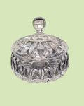 Rund glas krukke, facet
