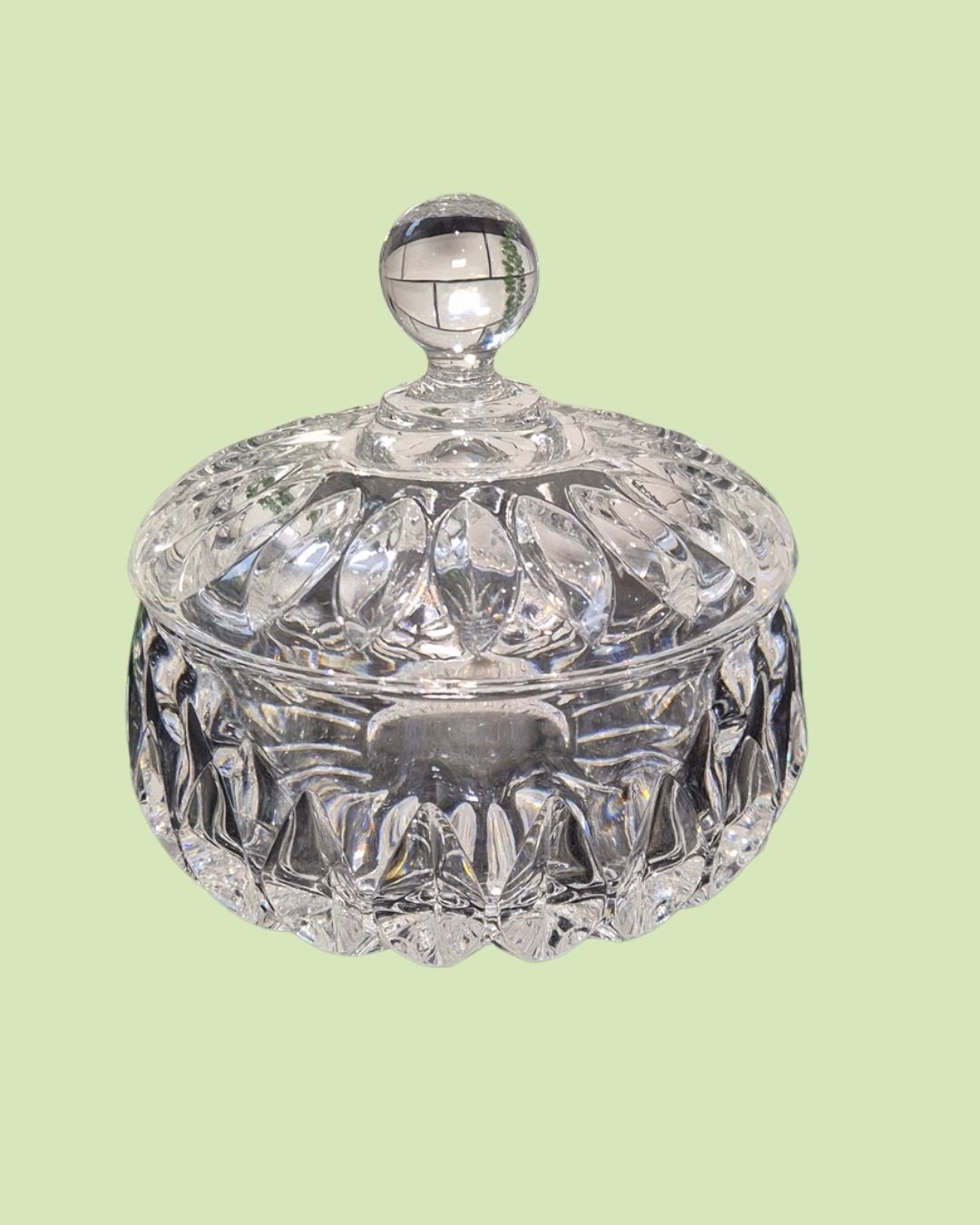 Rund glas krukke, facet