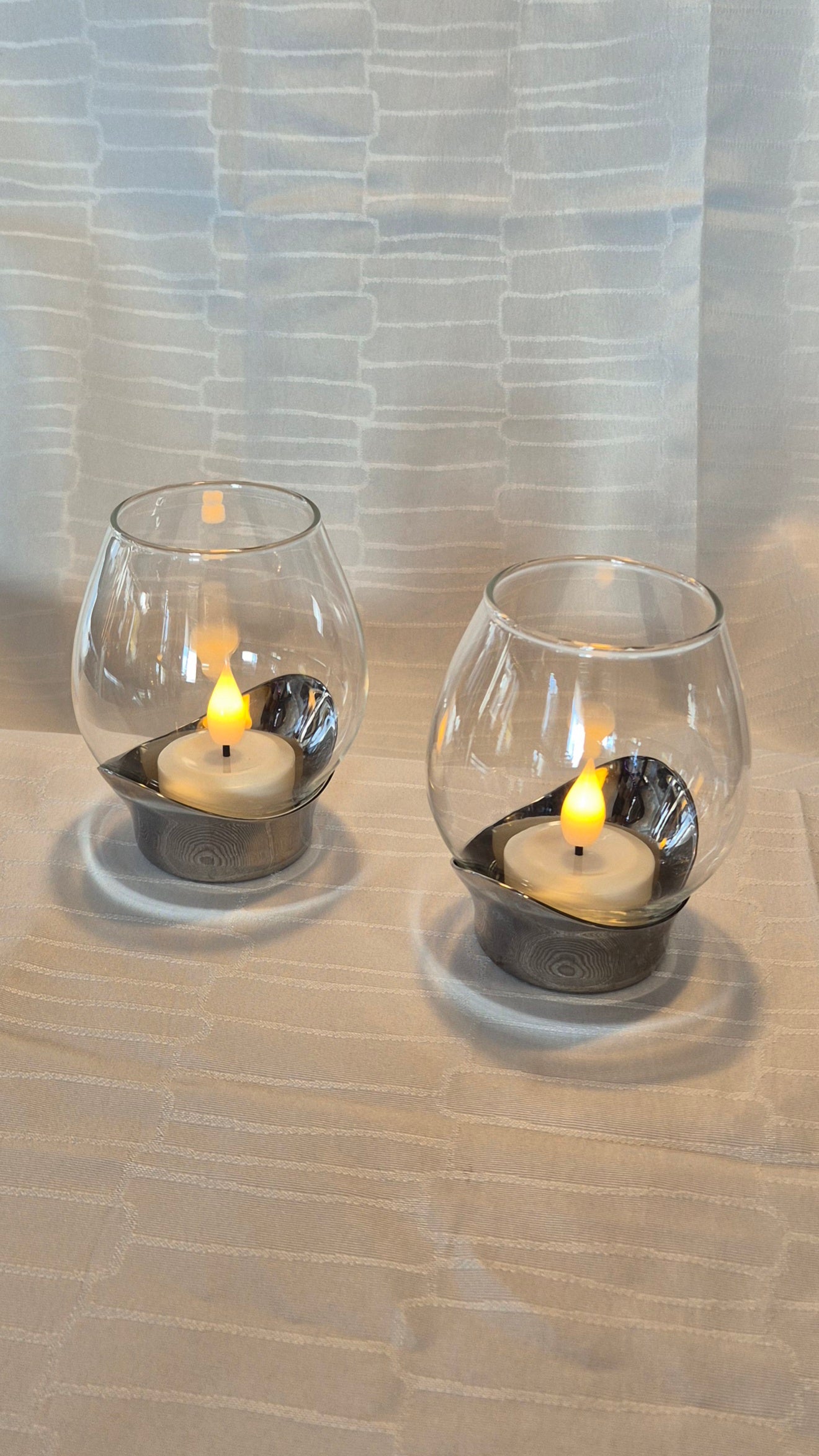 Georg Jensen fyrfadsstage, glas/stål