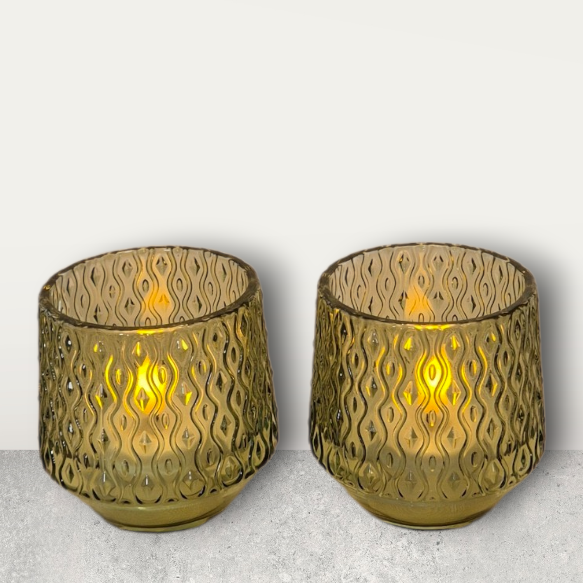 Grøn fyrfadsstage, glas