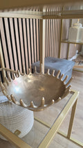 Skål m/former. Bronze, guldfarvet