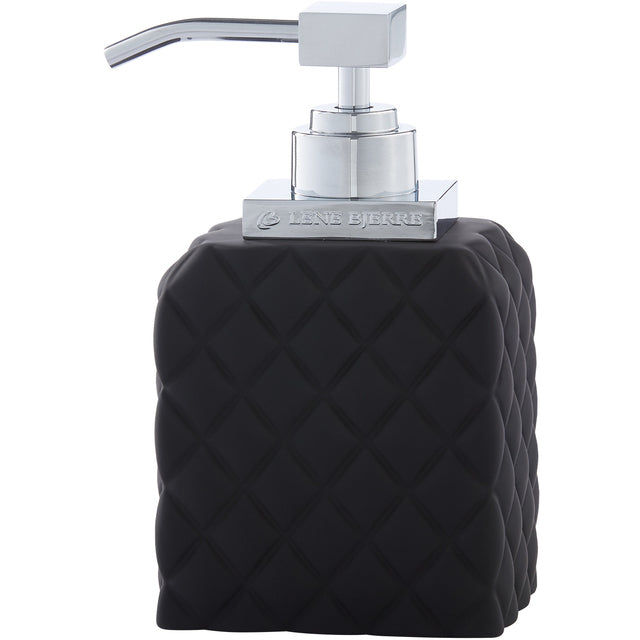 Sort/sølv sæbedispenser H16 cm