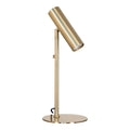 Bordlampe, rund fod, metal, guld. Inkl. pære