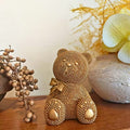 Figur, Bamse, guldfarvet, h.12,5 cm