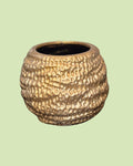 Blomsterpotte, guld, ruflet