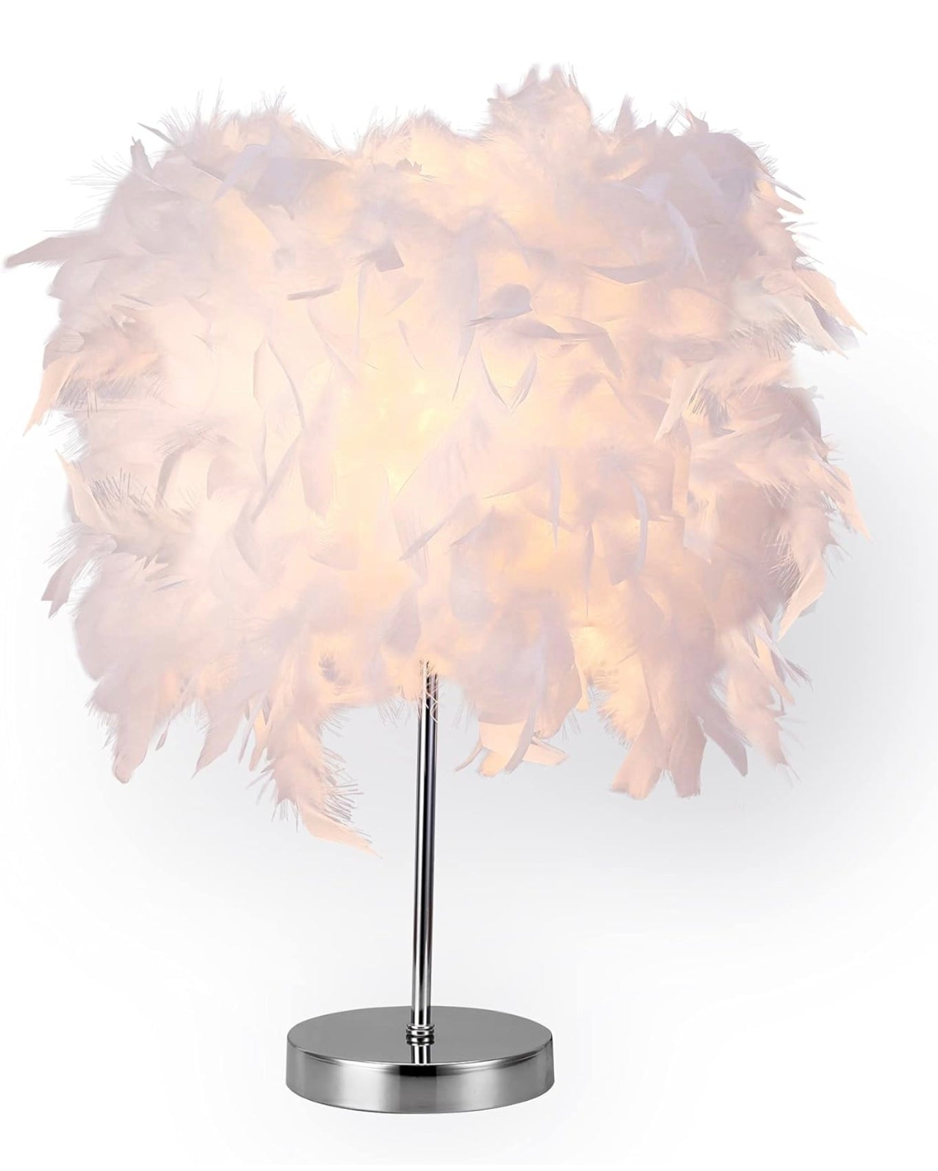 Fjer bordlampe inkl. pærer Ø40 cm