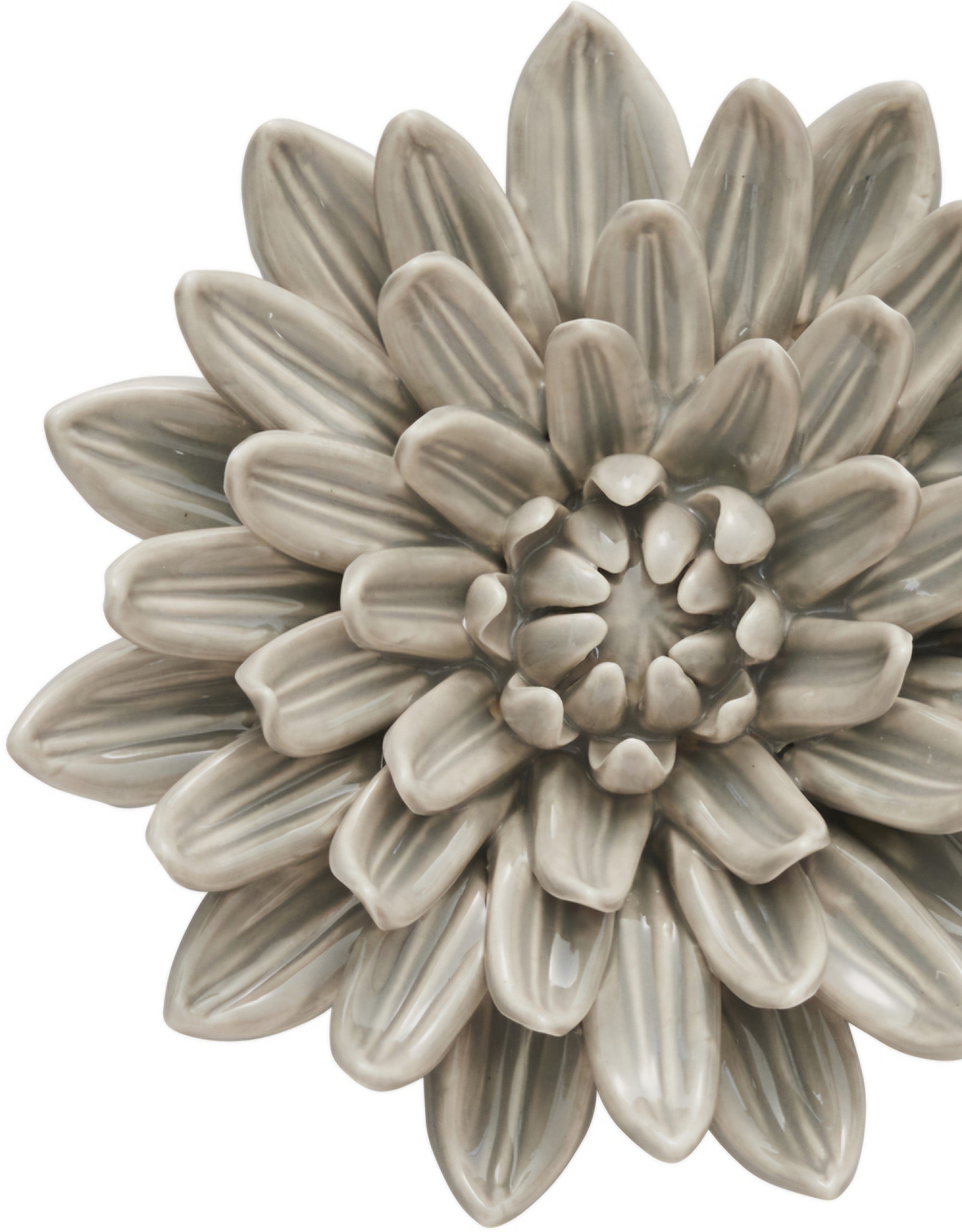 Floria vægdekoration Ø13 cm. grå porcelæn.