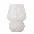 Vase, hvid mønster glas