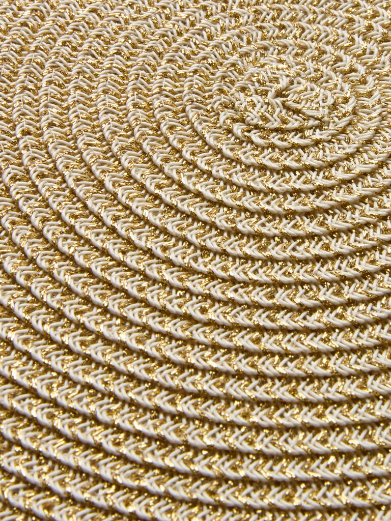 Dækkeserviet, rund, Ø38 cm m/guld