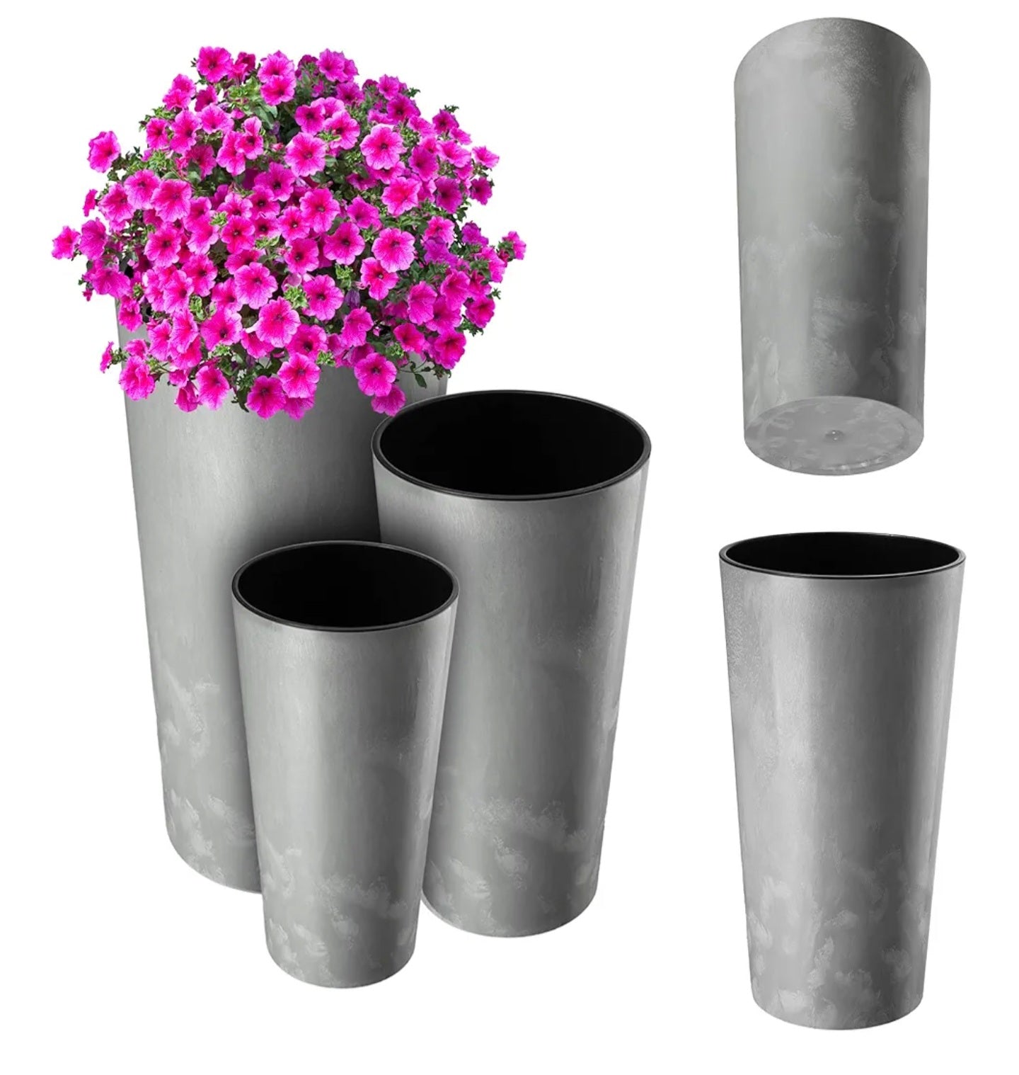 Havekrukke høj, beton look, mellem
