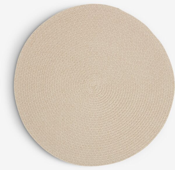 Dækkeserviet, rund, beige, Ø38