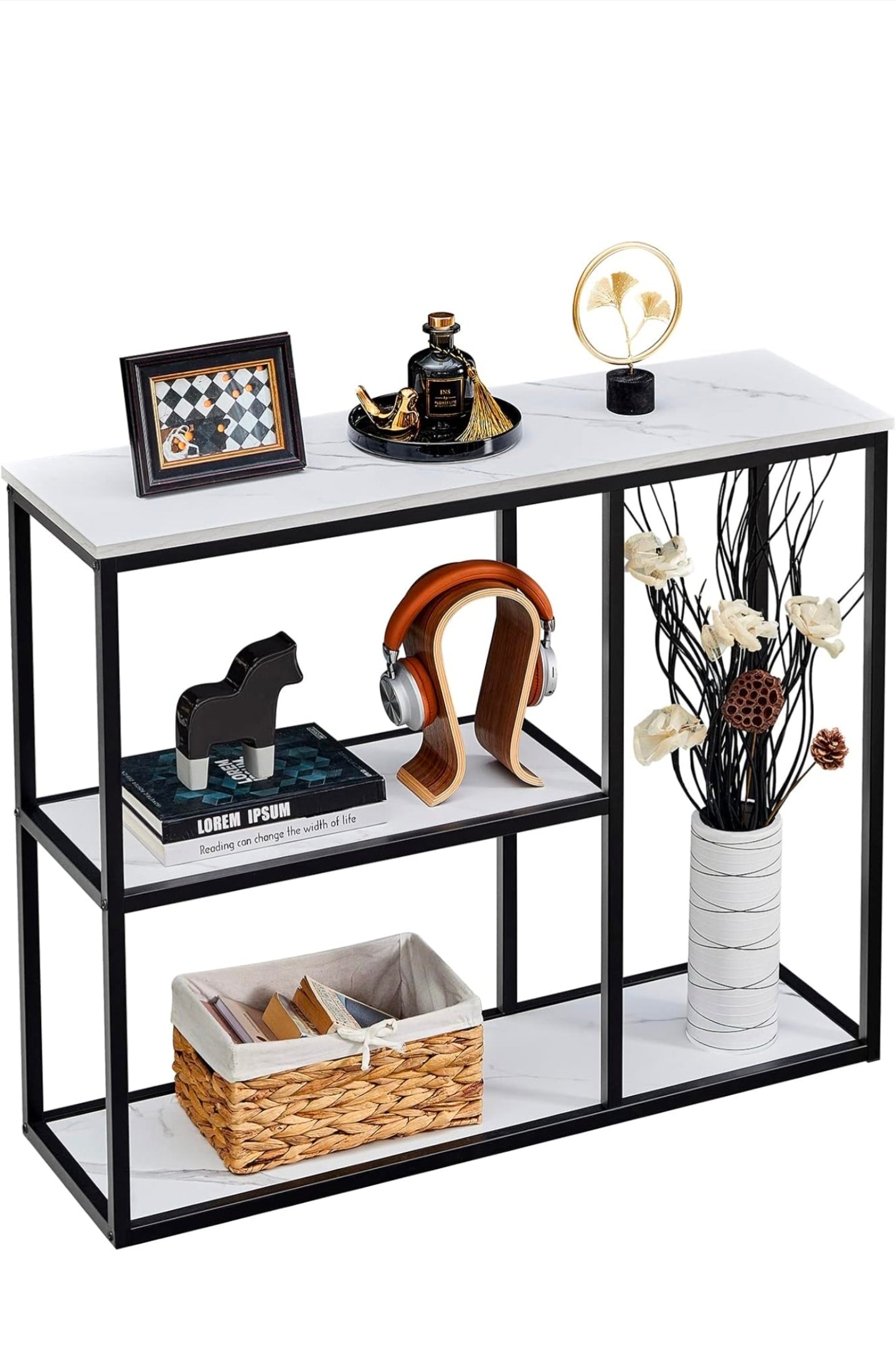 Konsolbord, marmor look/metal