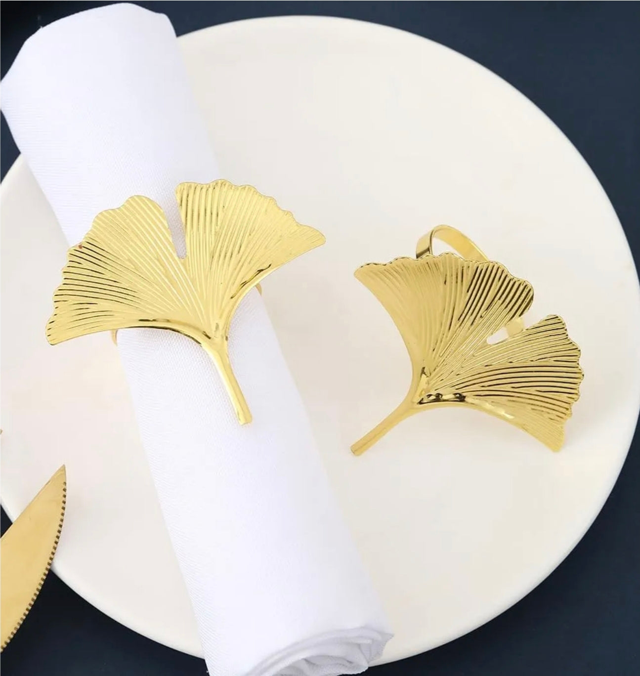 Servietring guld blad