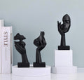 Figur, ansigter, sort/hvid