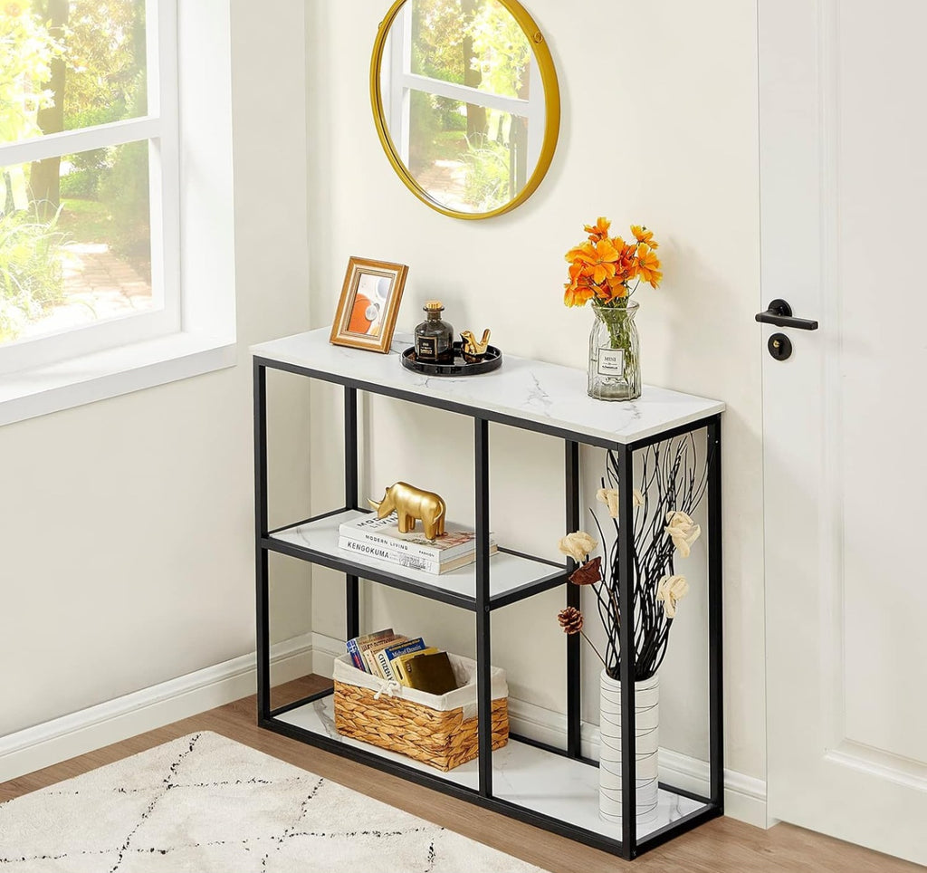 Konsolbord, marmor look/metal