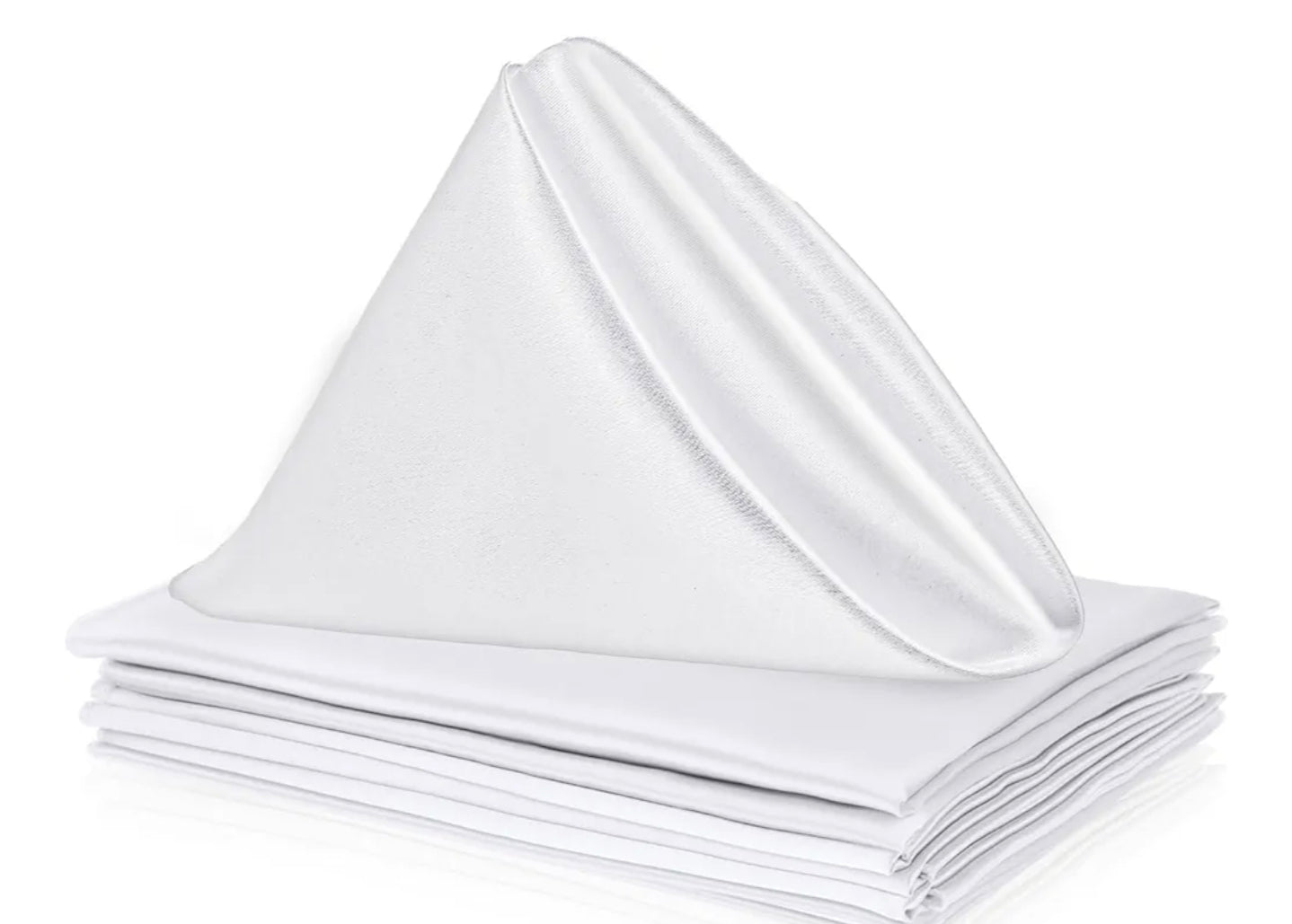 Stofservietter, hvid, satin, 43x43 cm, pr.stk