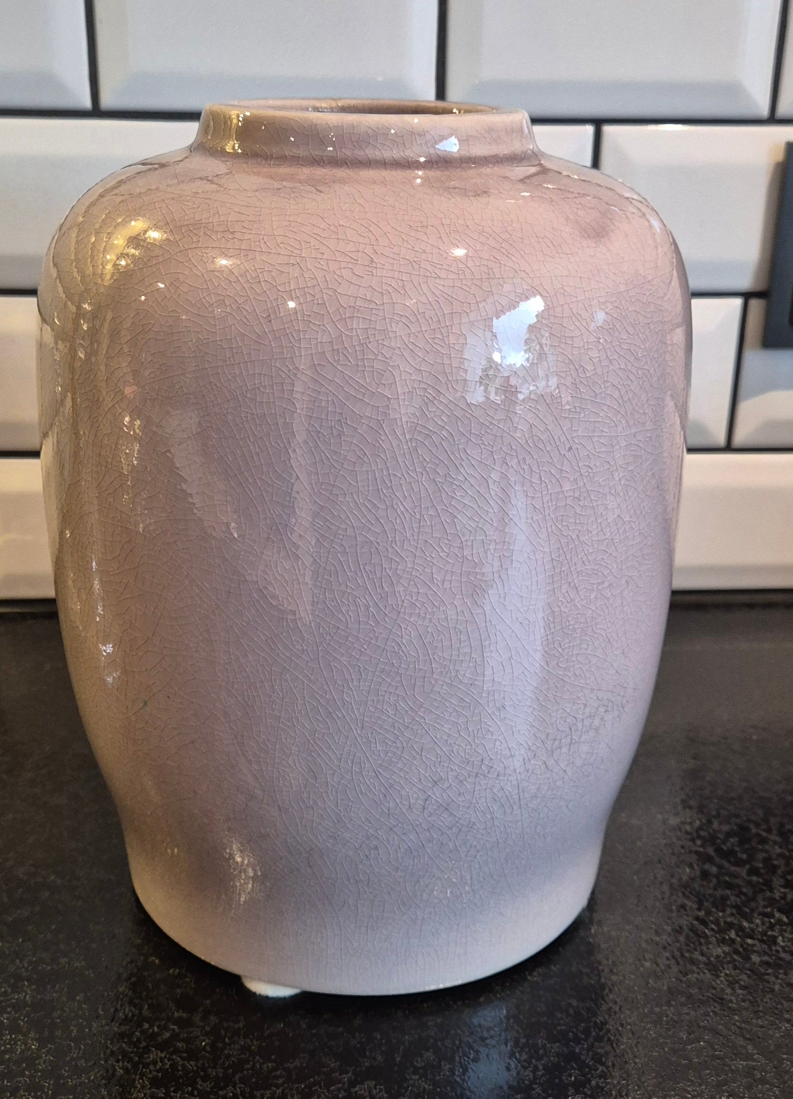 Høj stor vase, lys lilla