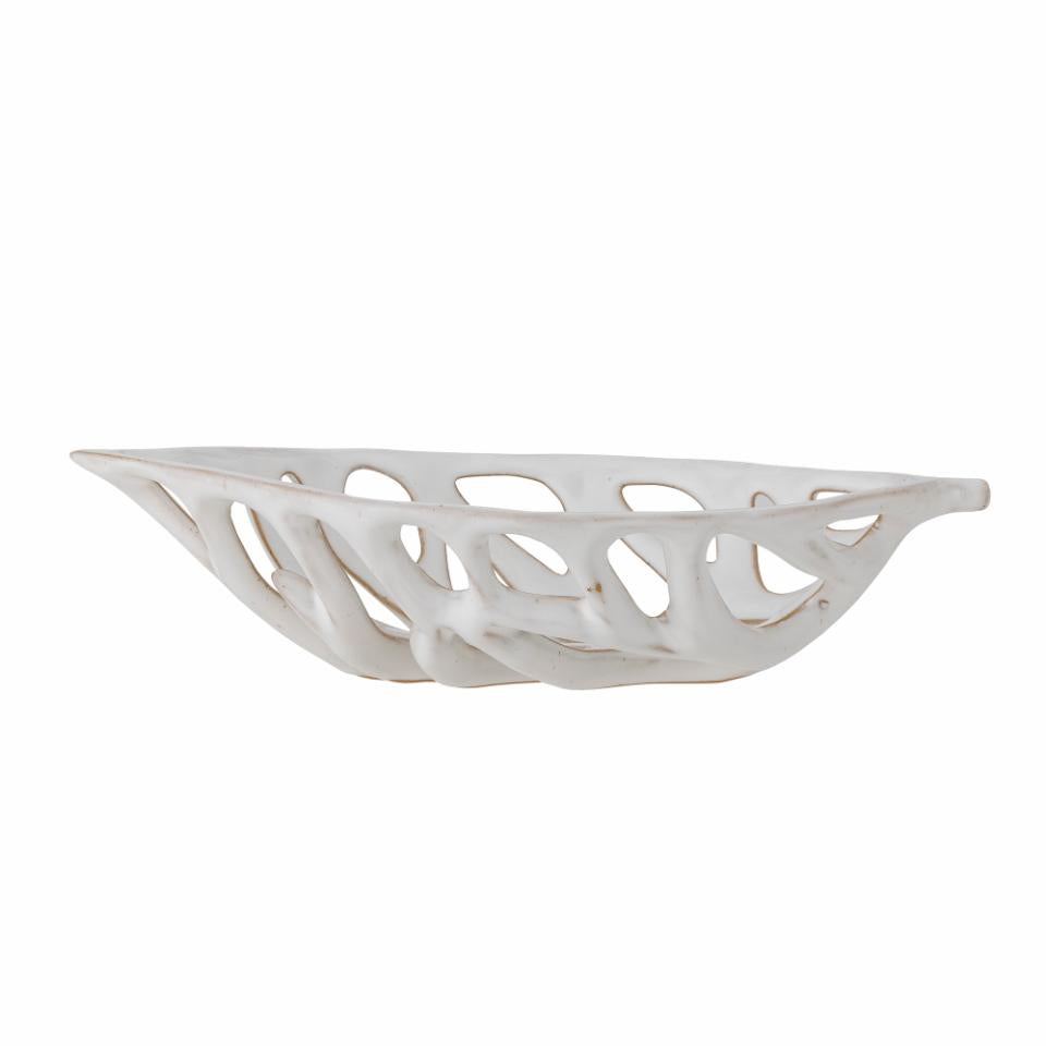 Bladfad, stentøj, L27 cm, beige