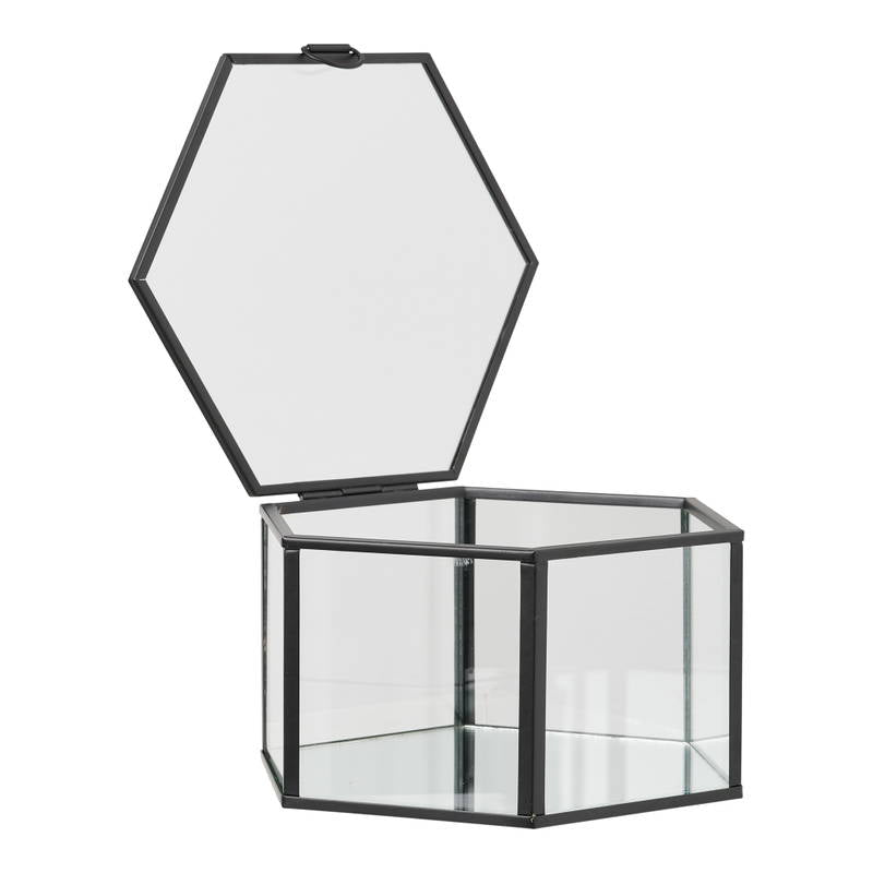 Boks, glas/metal, klar/sort
sæt af 2. House Nordic