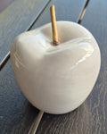 Porcelæns æble, beige, stor