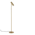 Gulvlampe m/rund fod, guld inkl. pærer
