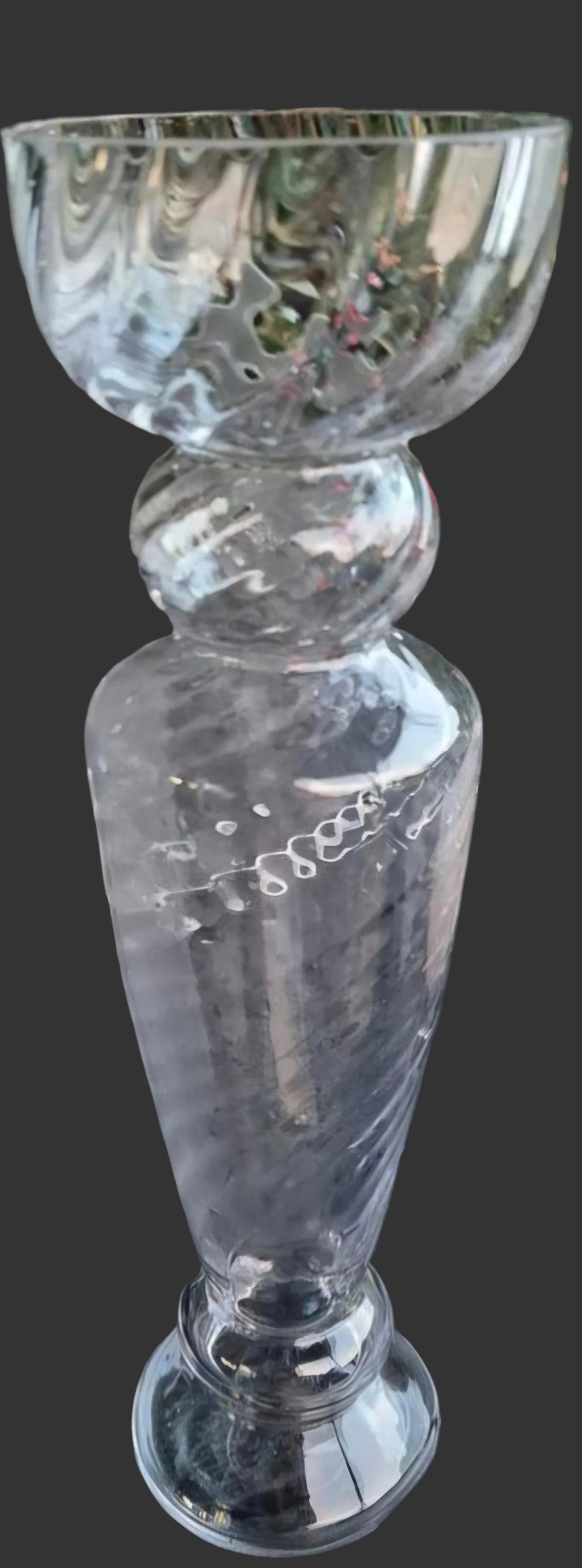 Vase/stage til bloklys, glas, klar