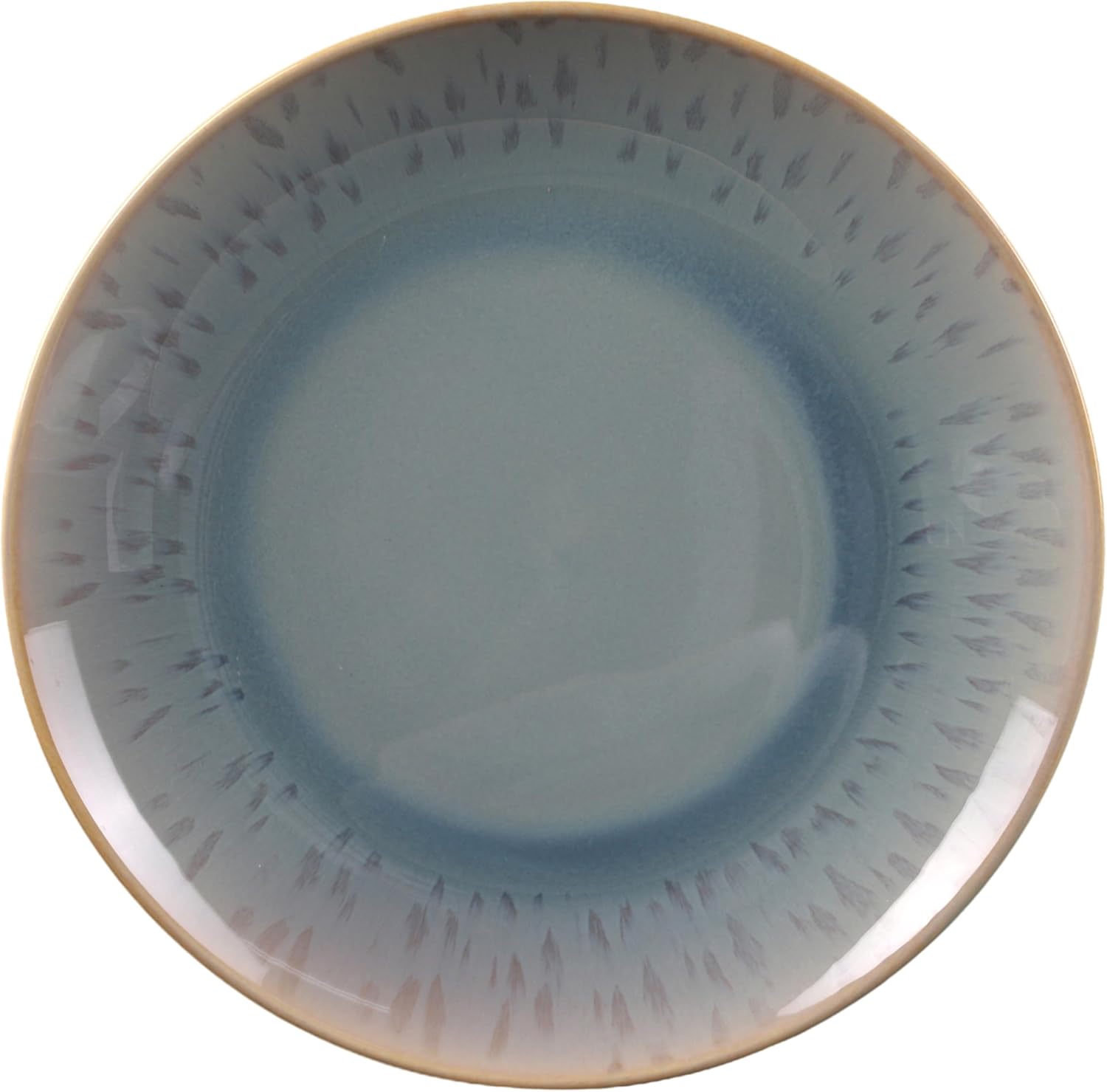 Frokost tallerken, blå/grøn glasur. Ø20 cm.