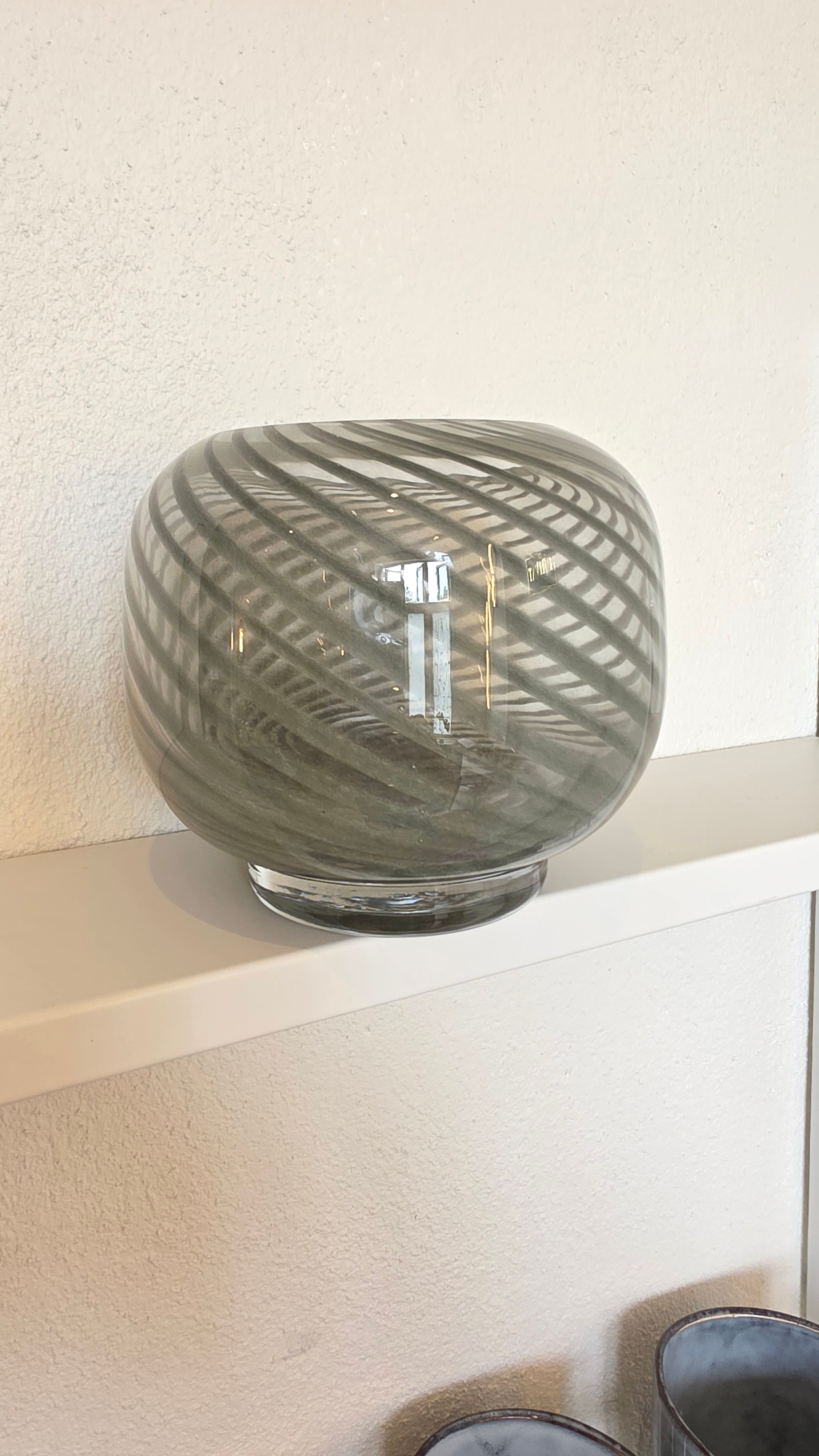 Glas vase/stage m/grønne striber