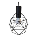 Pendel/loftslampe, sort metal. Pæren medfølger ikke